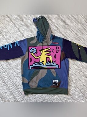 Keith Haring x Members Only Graphic Print Hoodie Men’s Medium Hoody Used
